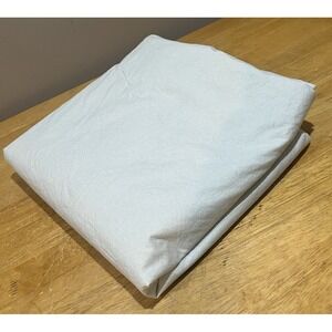 Lauren Ralph Lauren King Flat Sheet Teal Specks On White Black Label 100% Cotton